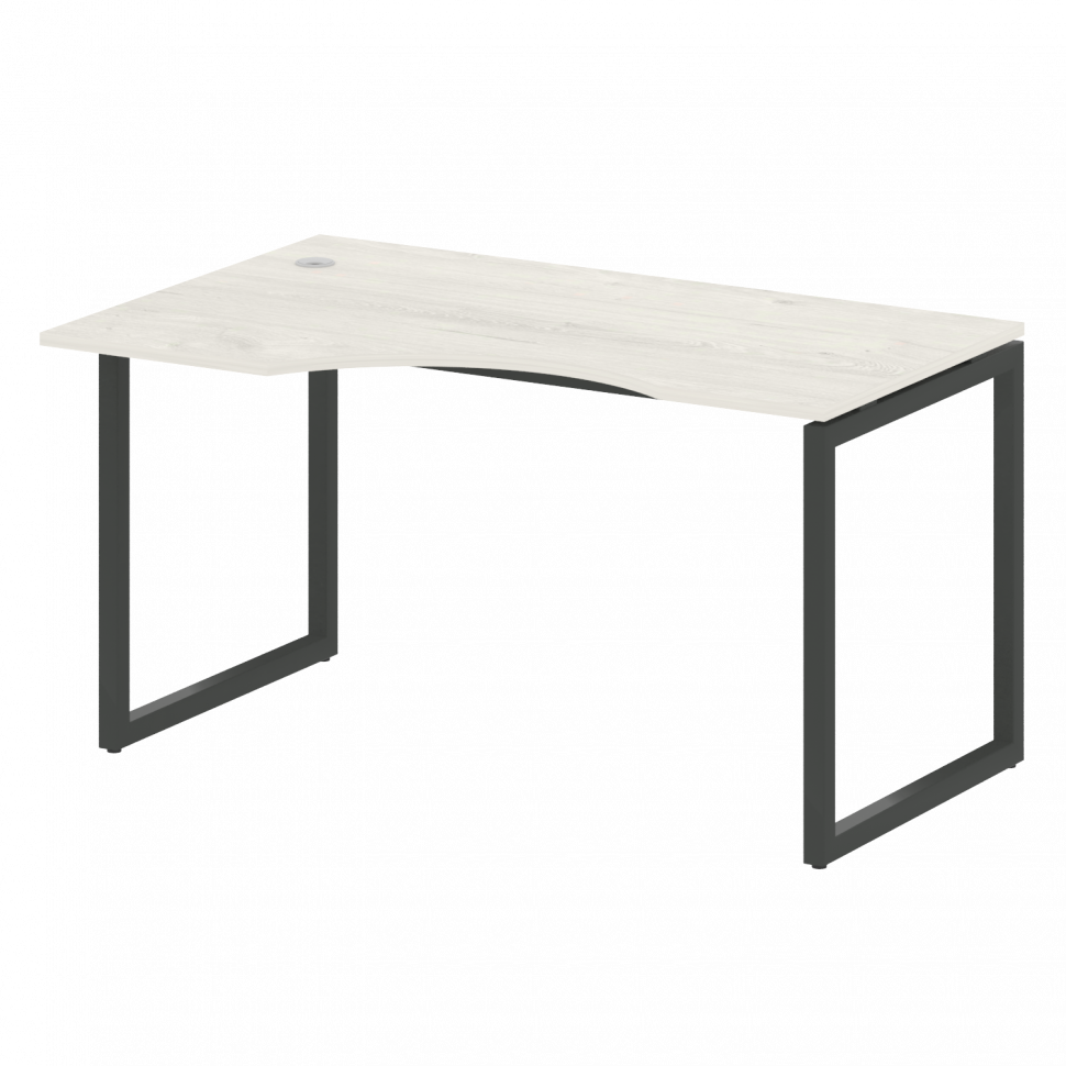 Metal System Quattro Стол криволинейный левый на О-образном м/к 40БО.СА-2 (L) Дуб Наварра/Металл Ант Metal System Quattro Стол криволинейный левый на О-образном м/к 40БО.СА-2 (L) Дуб Наварра/Металл Ант