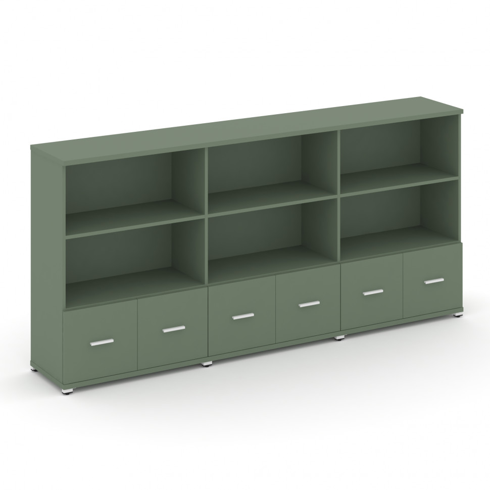 Concept Шкаф 3 широкие секции, 3 ниши CN.STS-331 W Кобо/Металл Белый 2500*420*1186