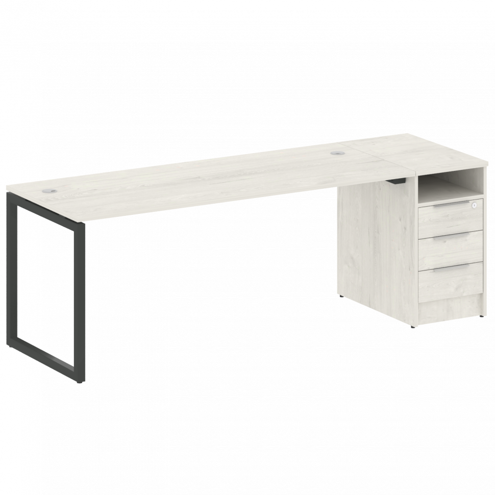 Metal System Quattro Рабочая станция с тумбой на О-образном м/к 40БО.РС-СТП-1.5 Дуб Наварра/Металл А Metal System Quattro Рабочая станция с тумбой на О-образном м/к 40БО.РС-СТП-1.5 Дуб Наварра/Металл А