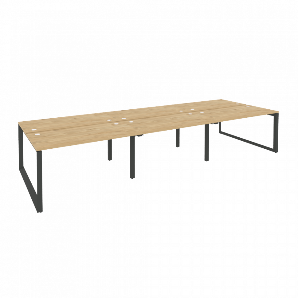 Onix Рабочая станция на О-образном м/к O.MO-D.RS-6.3.7 Тиквуд Светлый/Металл Антрацит 4140*1475*750