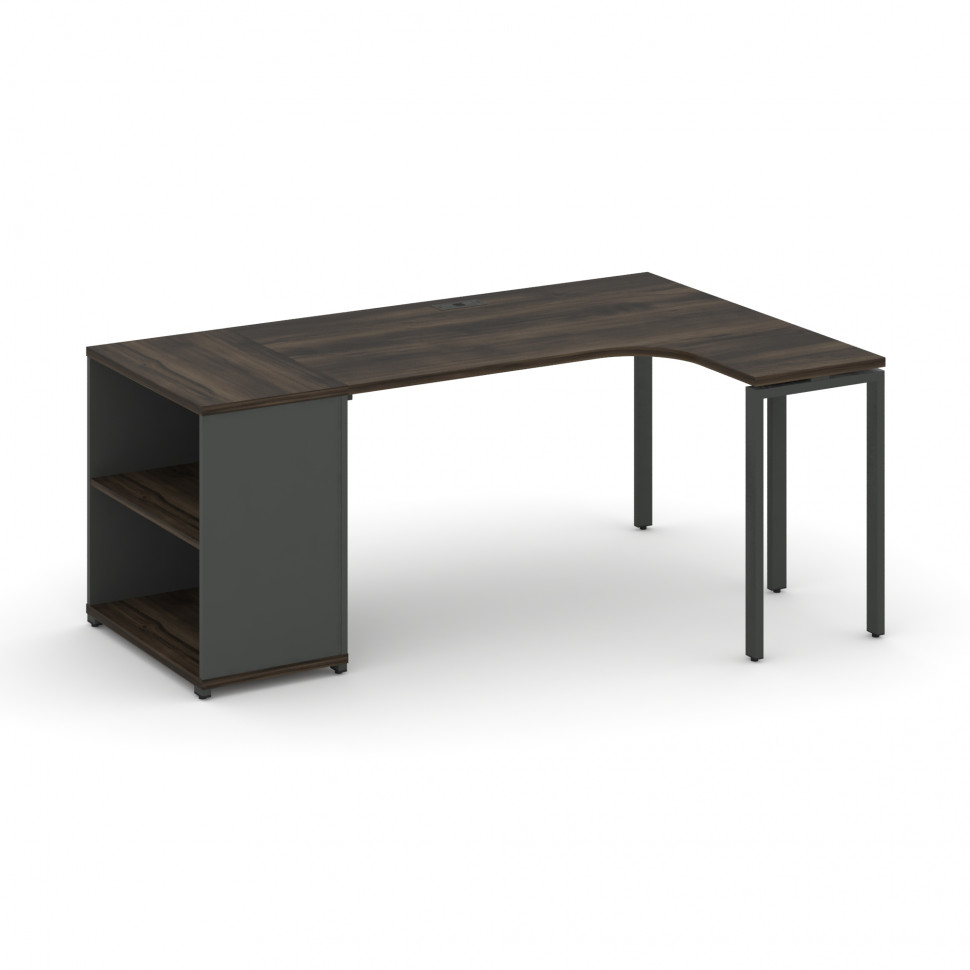 Concept Стол эргономичный с опорным стеллажом CN.SA-202(R) Дуб Мали/Антрацит/Металл Антрацит 2000*11 Concept Стол эргономичный с опорным стеллажом CN.SA-202(R) Дуб Мали/Антрацит/Металл Антрацит 2000*11