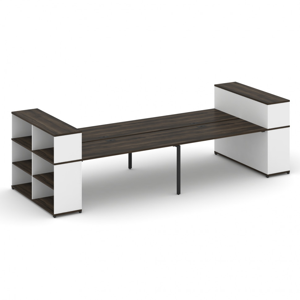 Concept Рабочая станция с опорными стеллажами с надставкой низ. CN.DRS-256 Дуб Мали/Белый Бриллиант/ Concept Рабочая станция с опорными стеллажами с надставкой низ. CN.DRS-256 Дуб Мали/Белый Бриллиант/