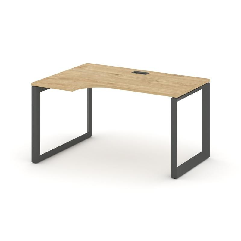 Style Project Стол рабочий эргономичный SN-59O.SPA-001(L) Тиквуд Светлый/Металл Антрацит/Черный Загл