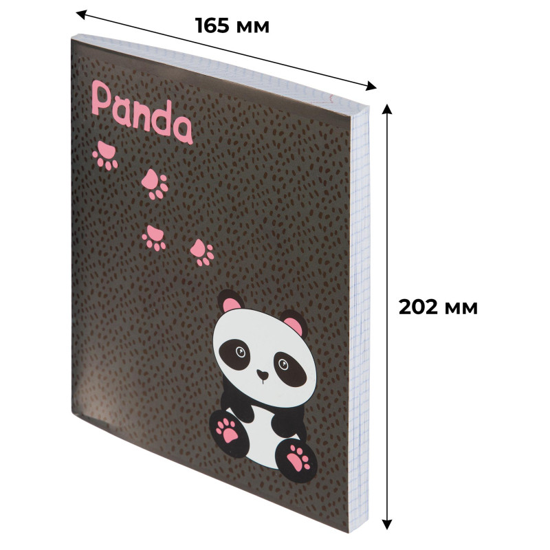 Тетрадь общая А5 96л №1School Panda,клет,скреп., ВД-лак