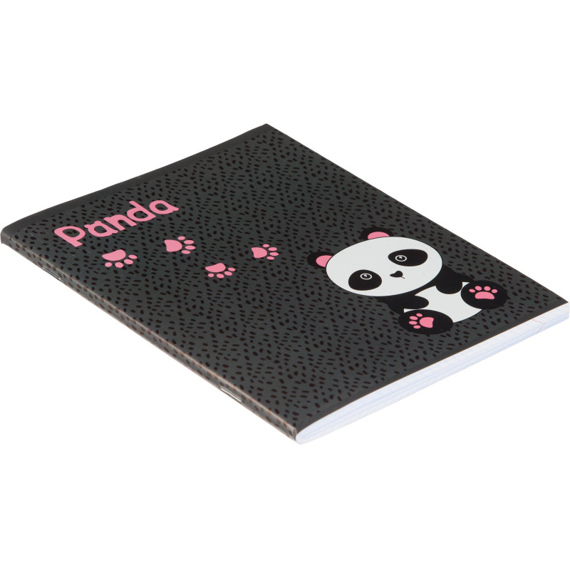 Тетрадь общая А5 96л №1School Panda,клет,скреп., ВД-лак