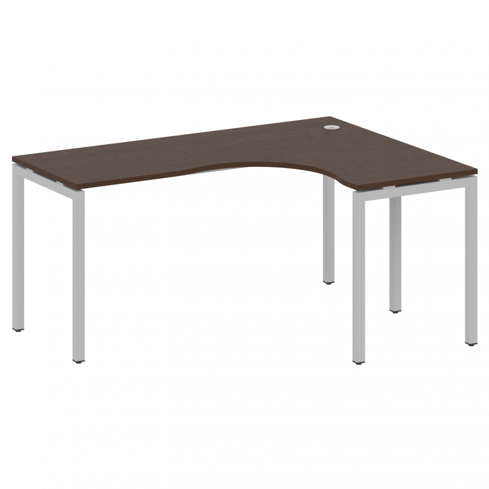 Metal System Quattro Стол криволинейный правый на П-образном м/к 40БП.СА-4 (R) Венге Цаво/Металл Сер