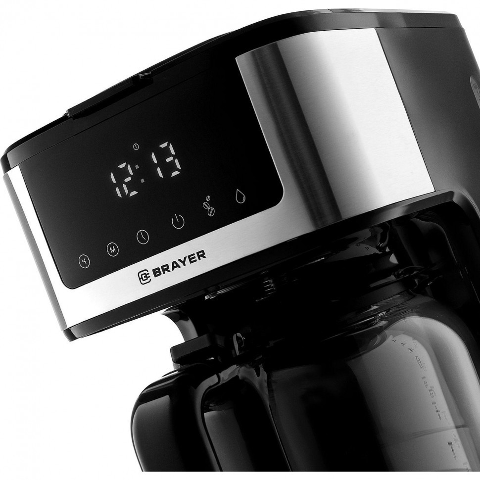 Кофеварка BRAYER 1124BR,900Вт,1,8л,нейлон.съем.фильтр,автоотк,противокап