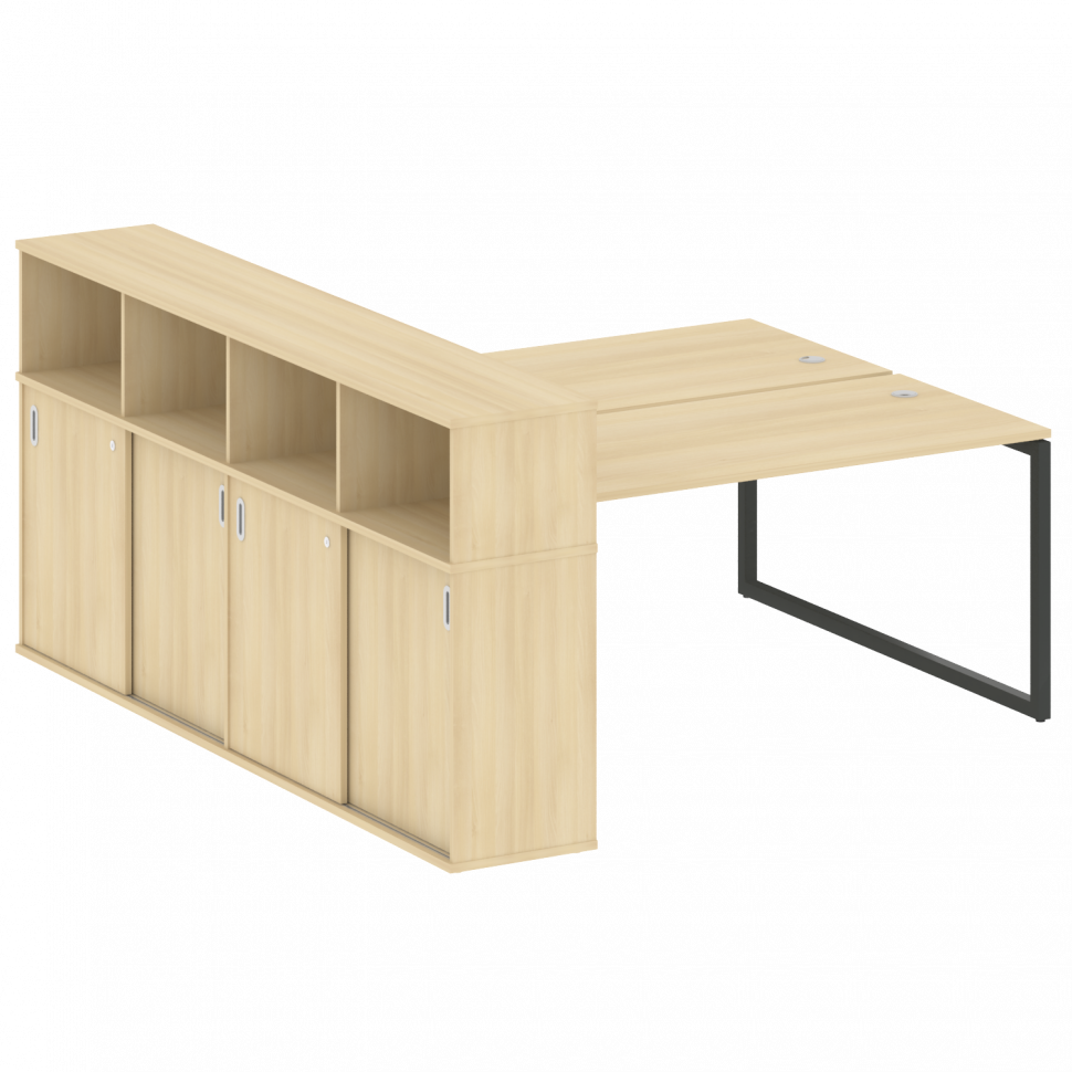 Metal System Quattro Рабочая станция с шкафом-купе на О-образном м/к 40БО.РС-СШК-4.4 Т Акация Лорка/