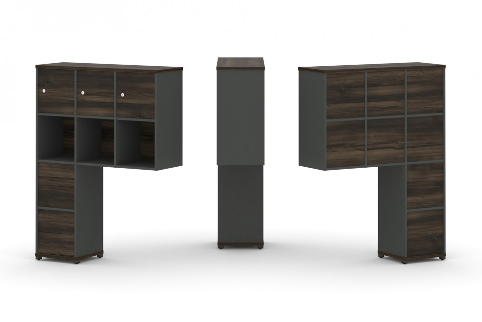 Concept Надставка высокая CN.ONV-006 Дуб Мали/Антрацит/Металл Антрацит 1099*350*1486