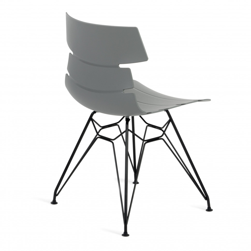 Стул HANSEN (mod. 622N) / 1 шт. в упаковке пластик/металл/эко кожа, 51х47х80 см, высота до сиденья 45 см, серый/черный