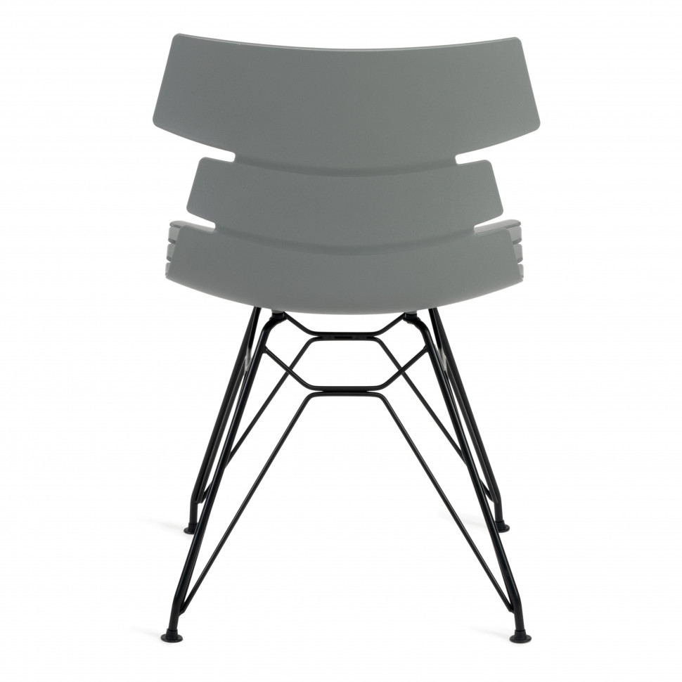 Стул HANSEN (mod. 622N) / 1 шт. в упаковке пластик/металл/эко кожа, 51х47х80 см, высота до сиденья 45 см, серый/черный