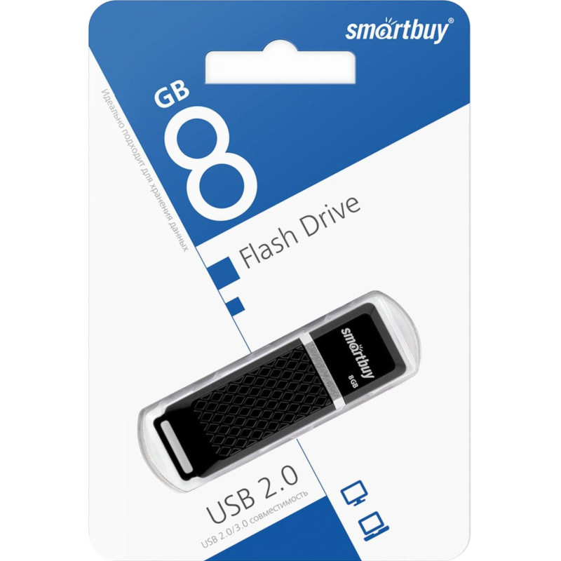 Флеш-память Smartbuy UFD 8GB Quartz series Black (SB8GBQZ-K) Флеш-память Smartbuy UFD 8GB Quartz series Black (SB8GBQZ-K)
