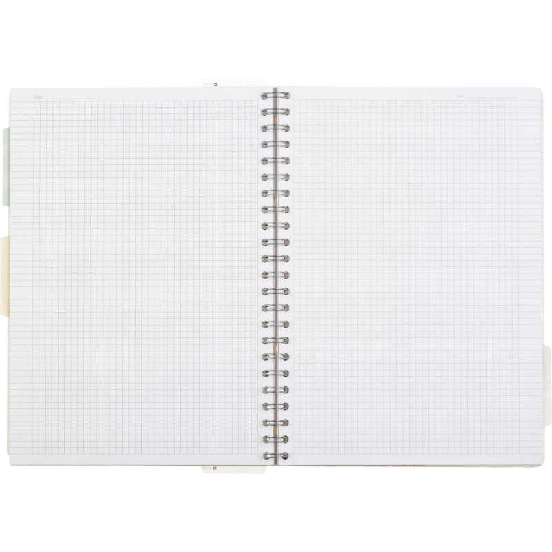 Бизнес-тетрадь 120л,клетка,А4 Flora 1,пласт.обл,серебр.спир,3раздел,линейка