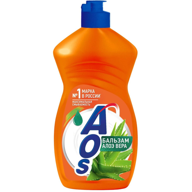 Средство для мытья посуды AOS Бальзам Алое вера 450гр