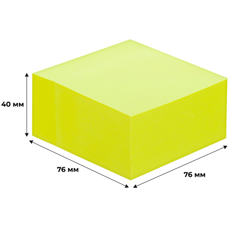 Стикеры Attache Simple куб 76х76, желтый неон 400 л