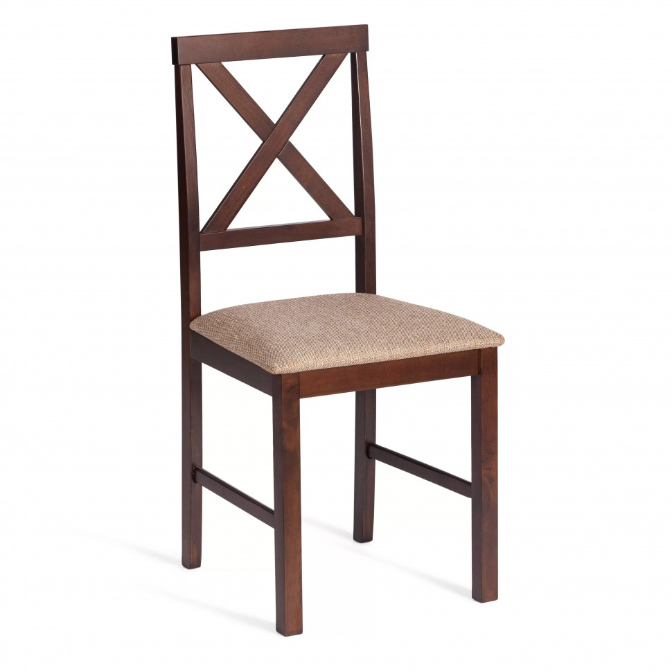 Стул обеденный Хадсон/Hudson дерево гевея/МДФ, темный орех, ткань кор.-зол. 1505-9, 44х42х89см