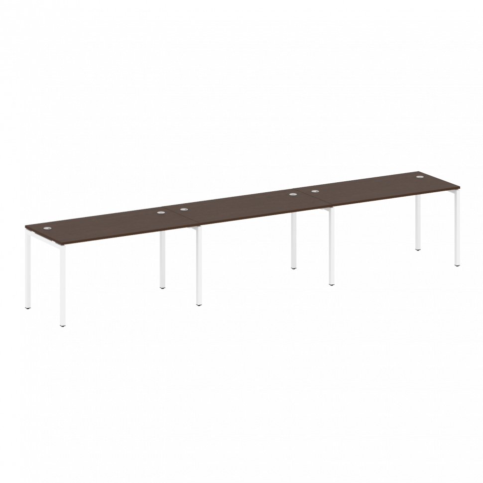 Metal System Quattro Рабочая станция на 3 места на П-образном м/к 40БП.СМ-3.3 Венге Цаво/Металл Белы