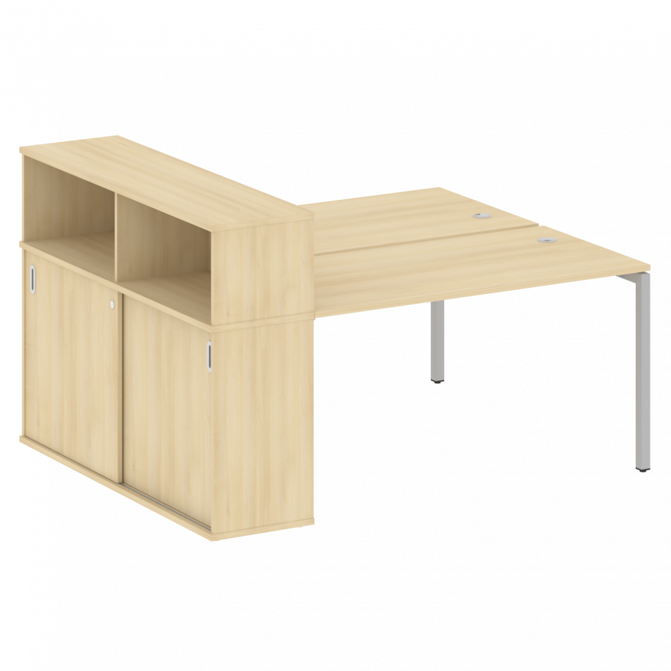 Metal System Quattro Рабочая станция с шкафом-купе на П-образном м/к 40БП.РС-СШК-2.3 Т Акация Лорка/
