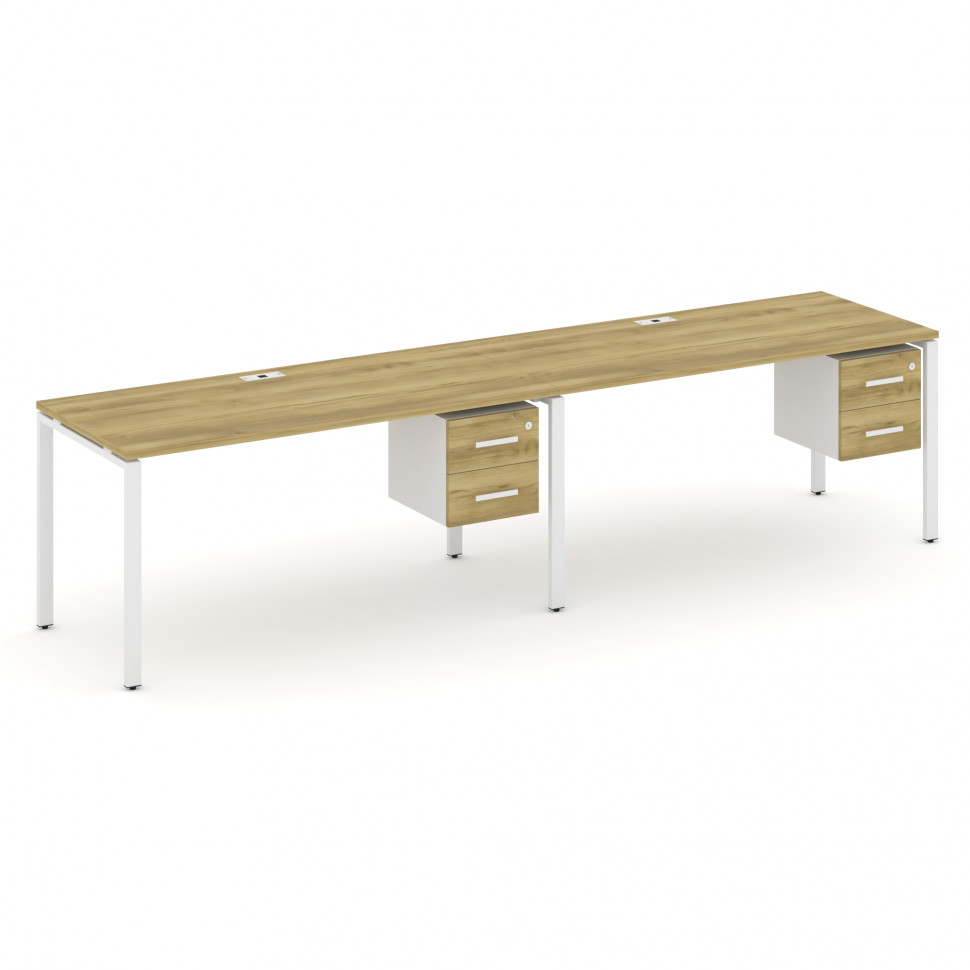 Concept Рабочая станция односторонняя с подвес. тумбами 2 места CN.ORS-116 W Дуб Винченцо/Белый Брил Concept Рабочая станция односторонняя с подвес. тумбами 2 места CN.ORS-116 W Дуб Винченцо/Белый Брил