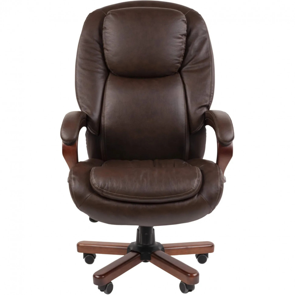 Кресло VT_Chairman 408 кожа+PU коричн