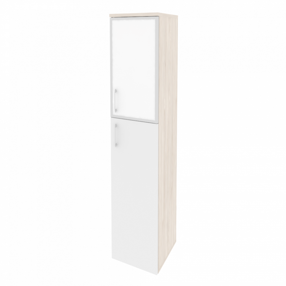 Onix Шкаф высокий узкий правый O.SU-1.7 R (R) white Денвер Светлый/Белый Бриллиант/Стекло White 400*