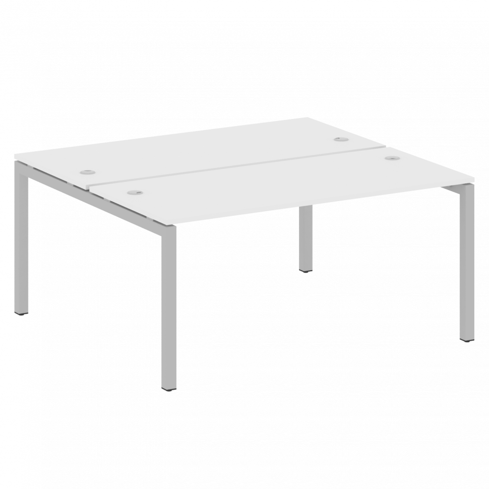 Metal System Quattro Рабочая станция на П-образном м/к 50БП.РАС-СП-2.4 Белый/Металл Серый 1600*1475*