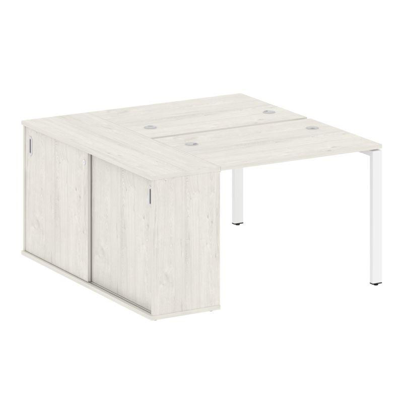 Metal System Рабочая станция с шкафом-купе на П-образном м/к БП.РС-СШК-1.1 Т Дуб Наварра/Металл Белы Metal System Рабочая станция с шкафом-купе на П-образном м/к БП.РС-СШК-1.1 Т Дуб Наварра/Металл Белы