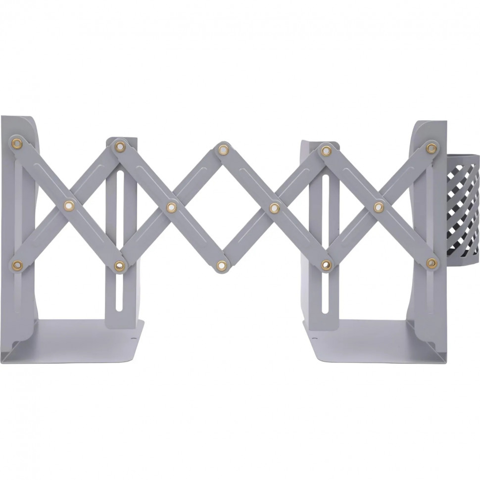 Подставка для книг и учебников раздвижная, со стаканом, серая