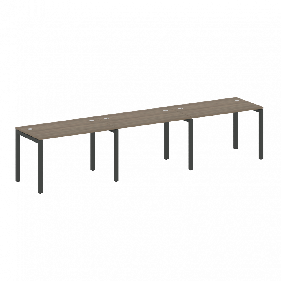 Metal System Quattro Рабочая станция на 3 места на П-образном м/к 50БП.СМ-3.2 Вяз Благородный/Металл
