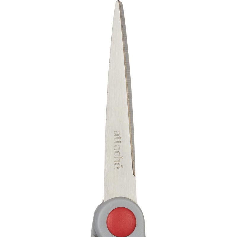 Ножницы Attache 180 мм с пласт.прорезинен.эллипт., красно-серыми ручками