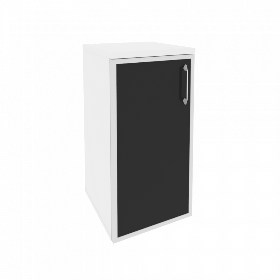 Onix Шкаф низкий узкий левый O.SU-3.2 R (L) black Белый Бриллиант/Cтекло Black 400*420*823