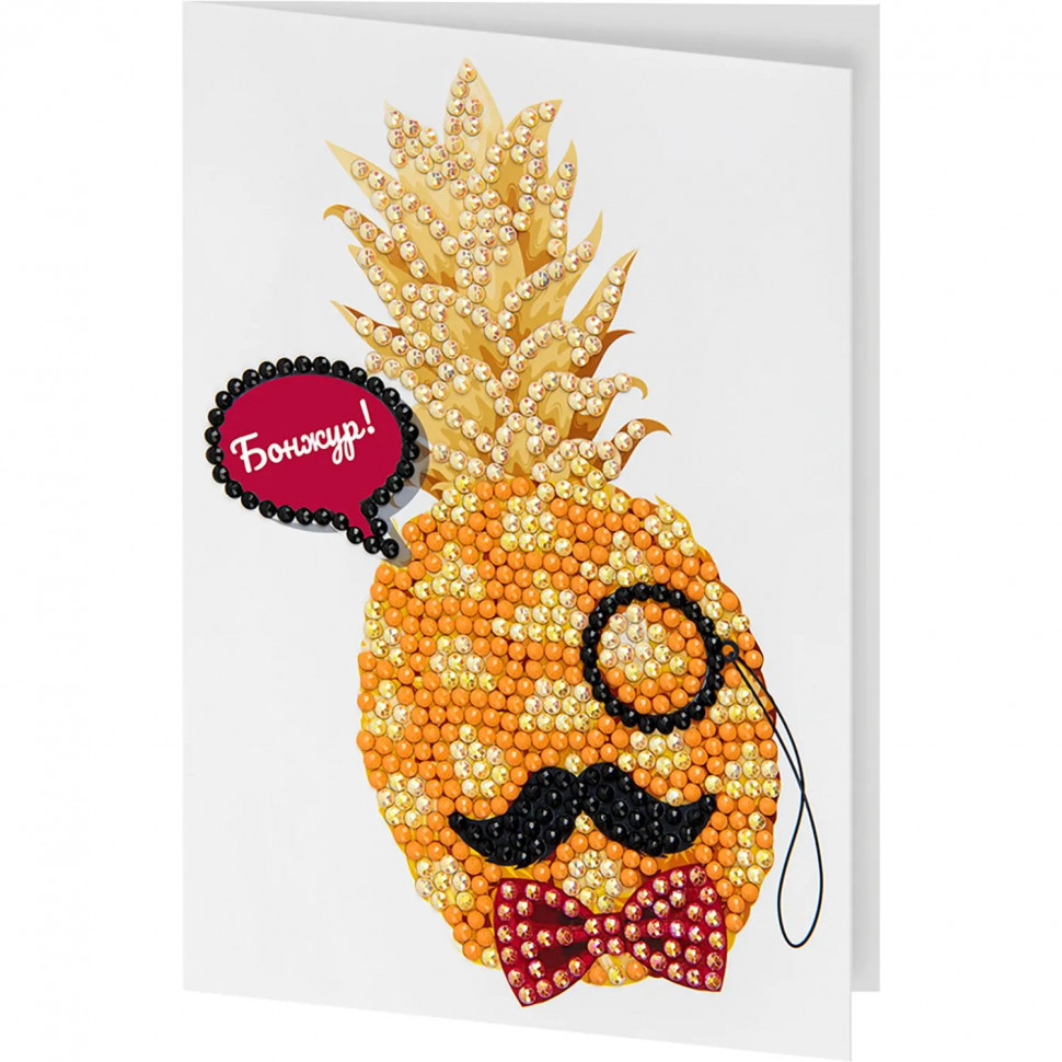 Мозаика алмазная открытка Ананас, бонжур!, ФРЕЯ, ALVO-607