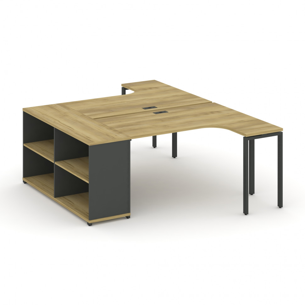 Concept Рабочая станция с опорным стеллажом CN.DSA-202 Дуб Винченцо/Антрацит/Металл Антрацит 2000*14