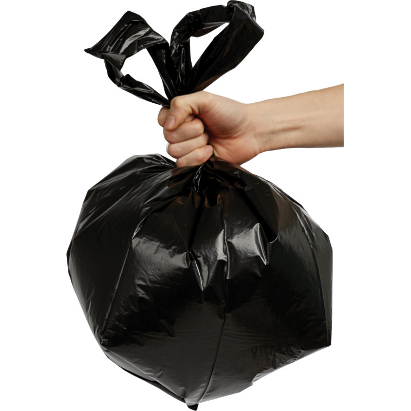 Мешки для мусора ПВД 30л 25мкм 30шт/рул черные 50x70см Комус с ручками