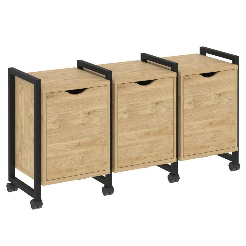 Loft Тумба на колесных опорах VR.L-TN-5.K Тиквуд Светлый/Металл Черный 1440*460*767 Loft Тумба на колесных опорах VR.L-TN-5.K Тиквуд Светлый/Металл Черный 1440*460*767