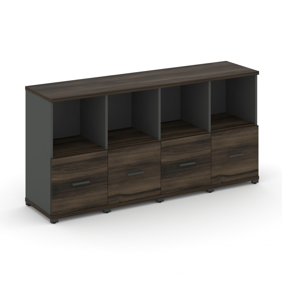 Concept Шкаф 4 узкие секции, 2 ниши CN.STU-241 A Дуб Мали/Антрацит/Металл Антрацит 1668*420*818