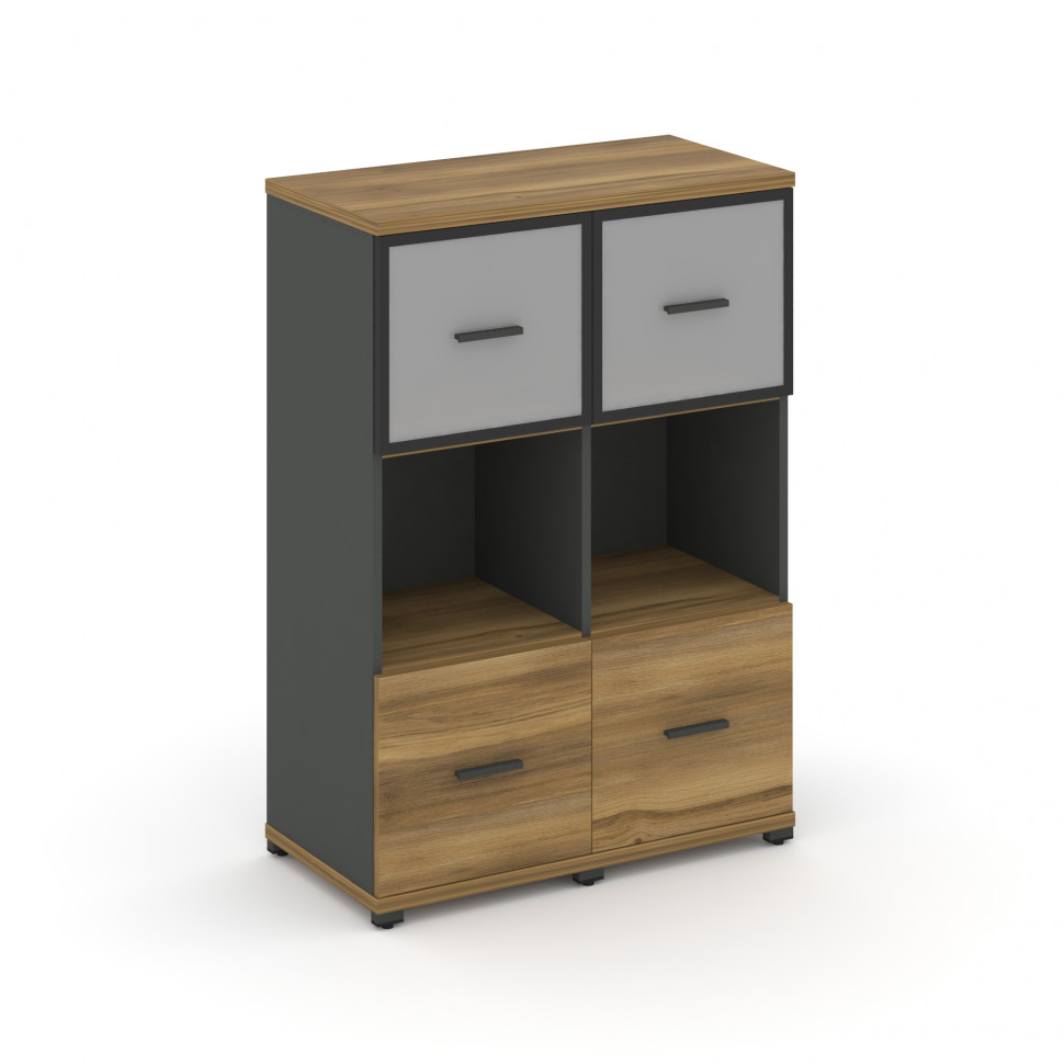 Concept Шкаф 2 узкие секции, 3 ниши CN.STU-325 RMB A Сандал Янтарный/Антрацит/Металл Антрацит/Сатин