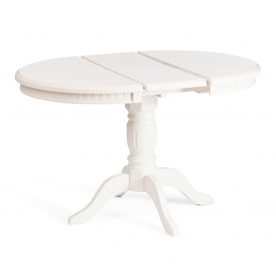 Стол STEFANO круглый бук, мдф, D90+30x77см, Ivory white