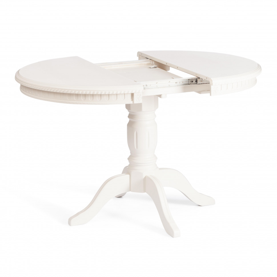 Стол STEFANO круглый бук, мдф, D90+30x77см, Ivory white