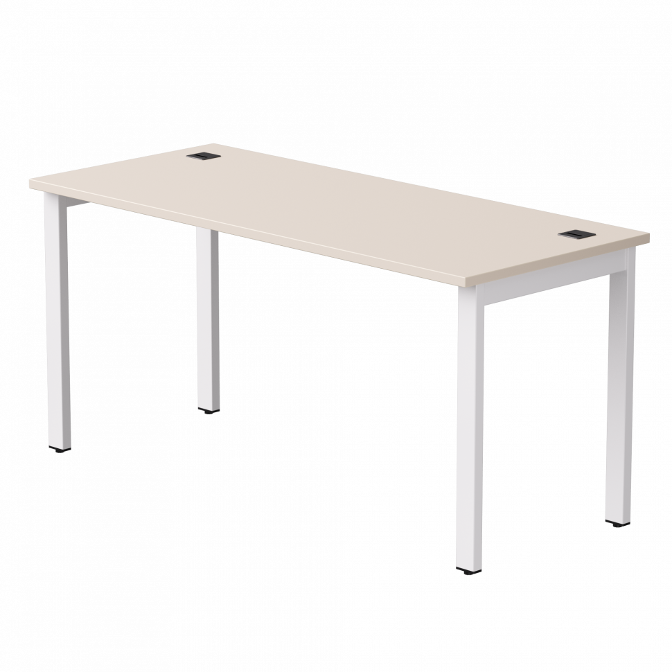 Стол прямой Everprof EVO (ЭВО) на металлокаркасе 1580х670х755 мм Кашемир/Белый