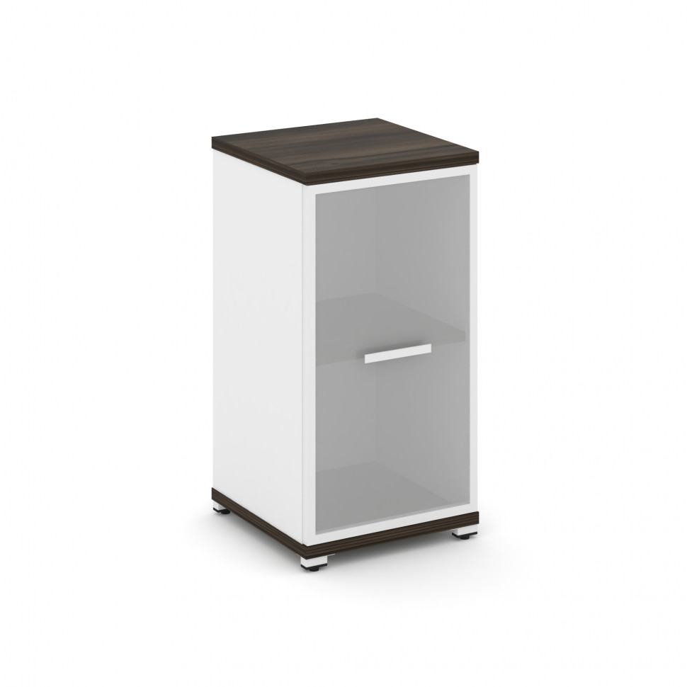 Concept Шкаф 1 узкая секция, 2 ниши CN.STU-213 RMW W Дуб Мали/Белый Бриллиант/Металл Белый/Сатин 420