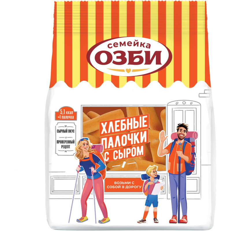 Снеки хлебные палочки Семейка ОЗБИ с сыром 150 г, 921