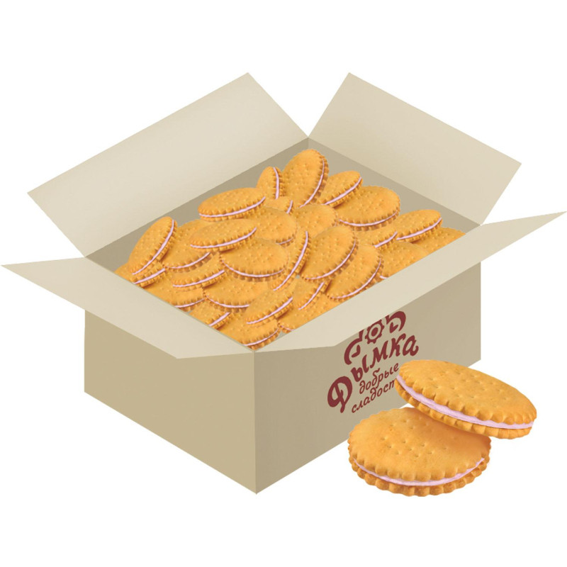 Крекер Дымка Кремделисс клубничный крем, 3,1кг/уп