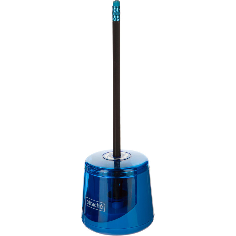 Точилка электрическая Attache,двойное лезвие,1отв,пит. от батареек АА,синий