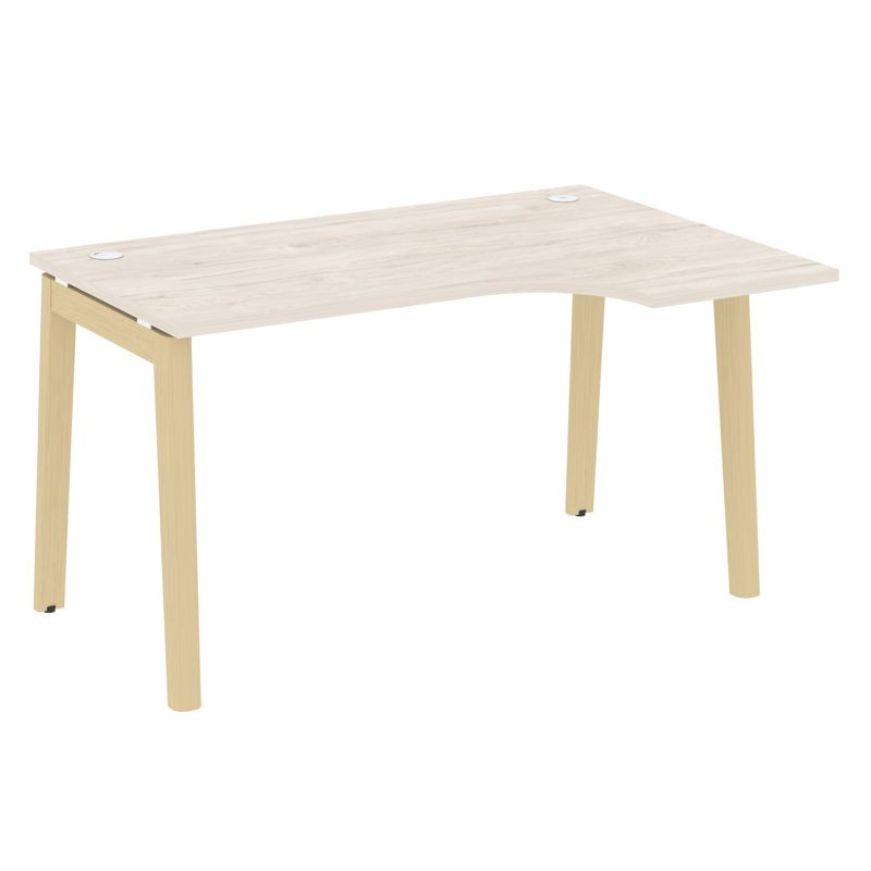 Onix Wood Стол эргономичный правый OW.SA-2 (R) Денвер Светлый/Дуб Светлый/Металл Белый 1380*980*750