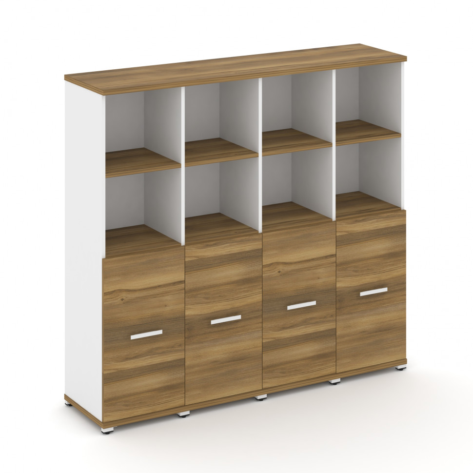 Concept Шкаф 4 узкие секции, 4 ниши CN.STU-441 W Сандал Янтарный/Белый Бриллиант/Металл Белый 1668*4