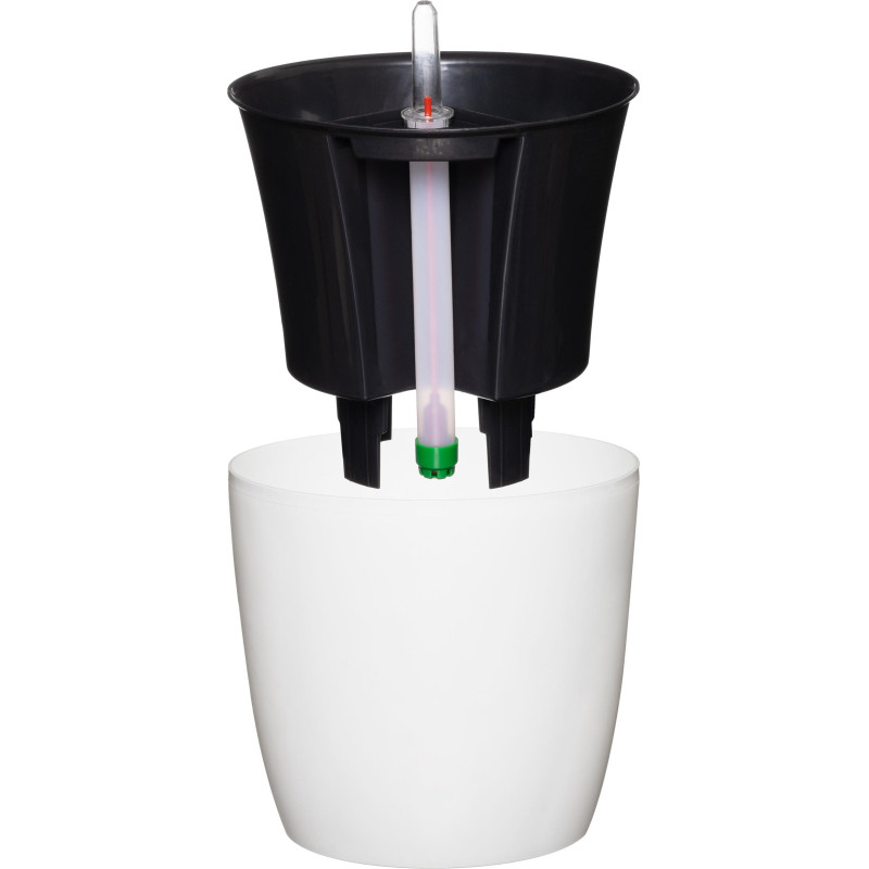 Горшок цветочный с автополивом КОМФОРТ 3,5л белый ПИ-25-9ТХ