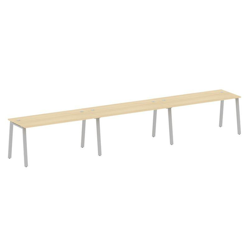 Metal System Рабочая станция на 3 места на А-образном м/к БА.СМ-3.4 Акация Лорка/Металл Серый 4800*7