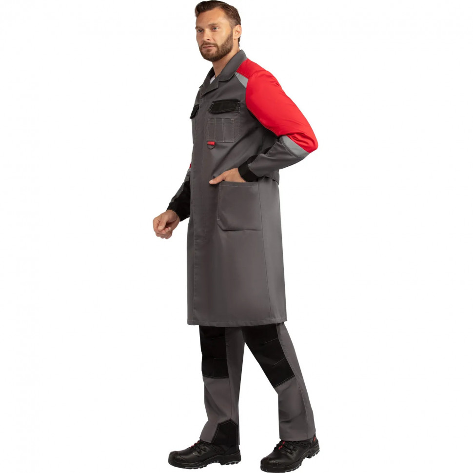 Халат муж TOPFORT Грегаль (л23) сер/крас 104-108/182-188