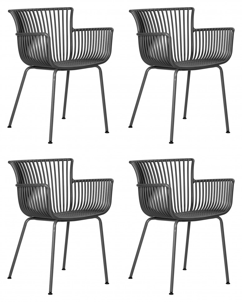 Набор 4 шт Стул обеденный DOBRIN ROSS, темно-серый (GR-04) без подушки
